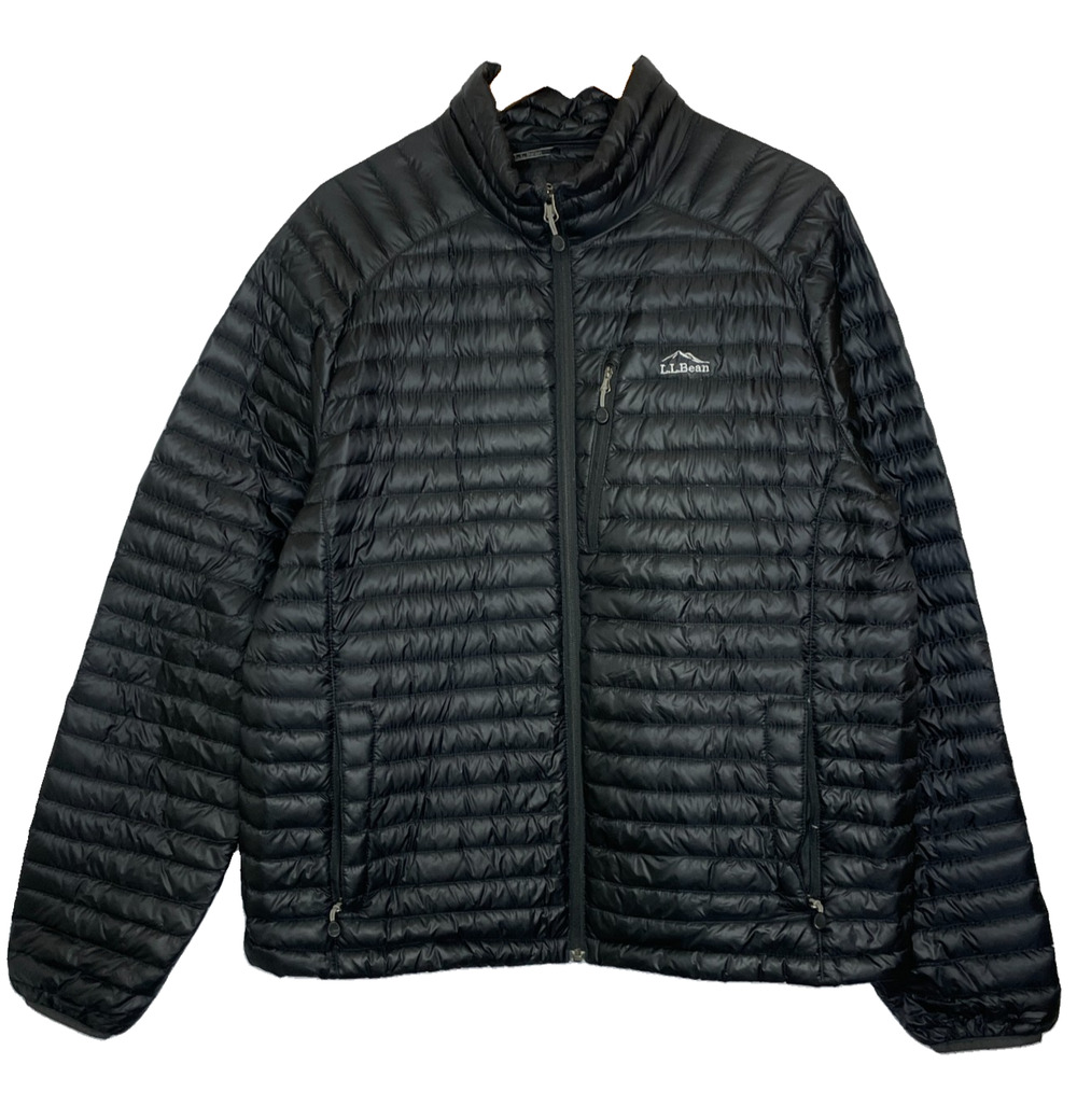 Men's XL L.L.Bean Ultralight 850 Black Pertex Down Jacket Puffer Winter